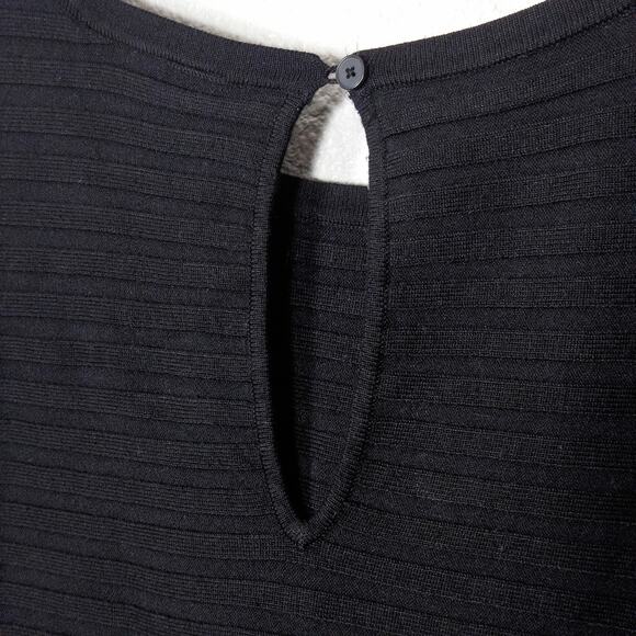 Lane Bryant Textured Knit Keyhole Sleeve Top Black 18/20 Modern Classic - Picture 8 of 11